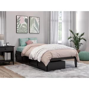 Colorado Espresso Twin Solid Wood Storage Platform Bed with 2 Drawers and a USB Device Charger