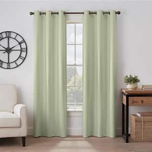 Gabriella Sage Polyester Solid 40 in. W x 84 in. L Lined Noise Cancelling Thermal Grommet Blackout Curtain