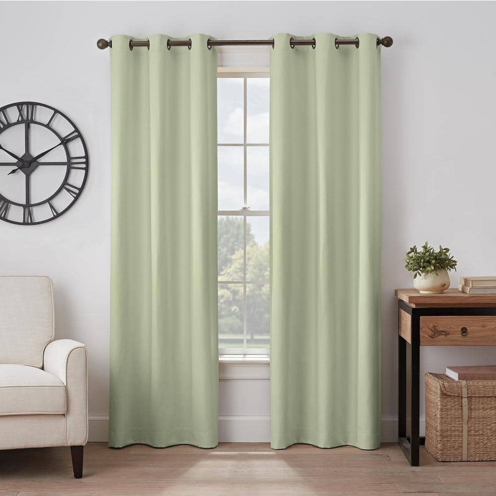 Gabriella Sage Polyester Solid 40 in. W x 95 in. L Lined Noise Cancelling T