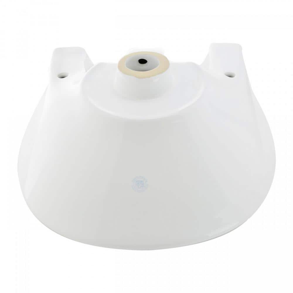 Ondine White Ceramic Pedestal Bathroom Sink with Overflow