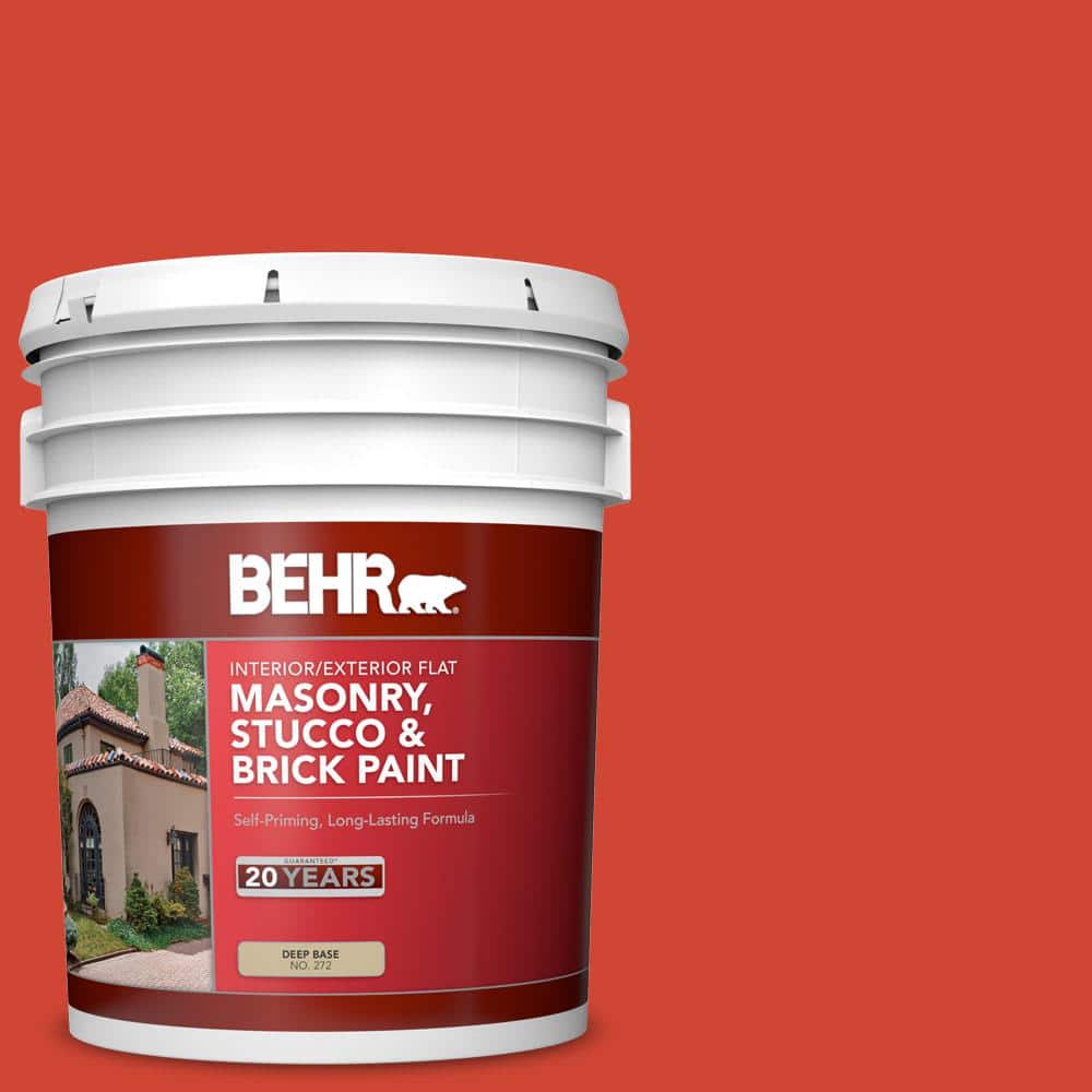 5 gal. #P180-7 Top Tomato Flat Interior/Exterior Masonry, Stucco and Brick 
