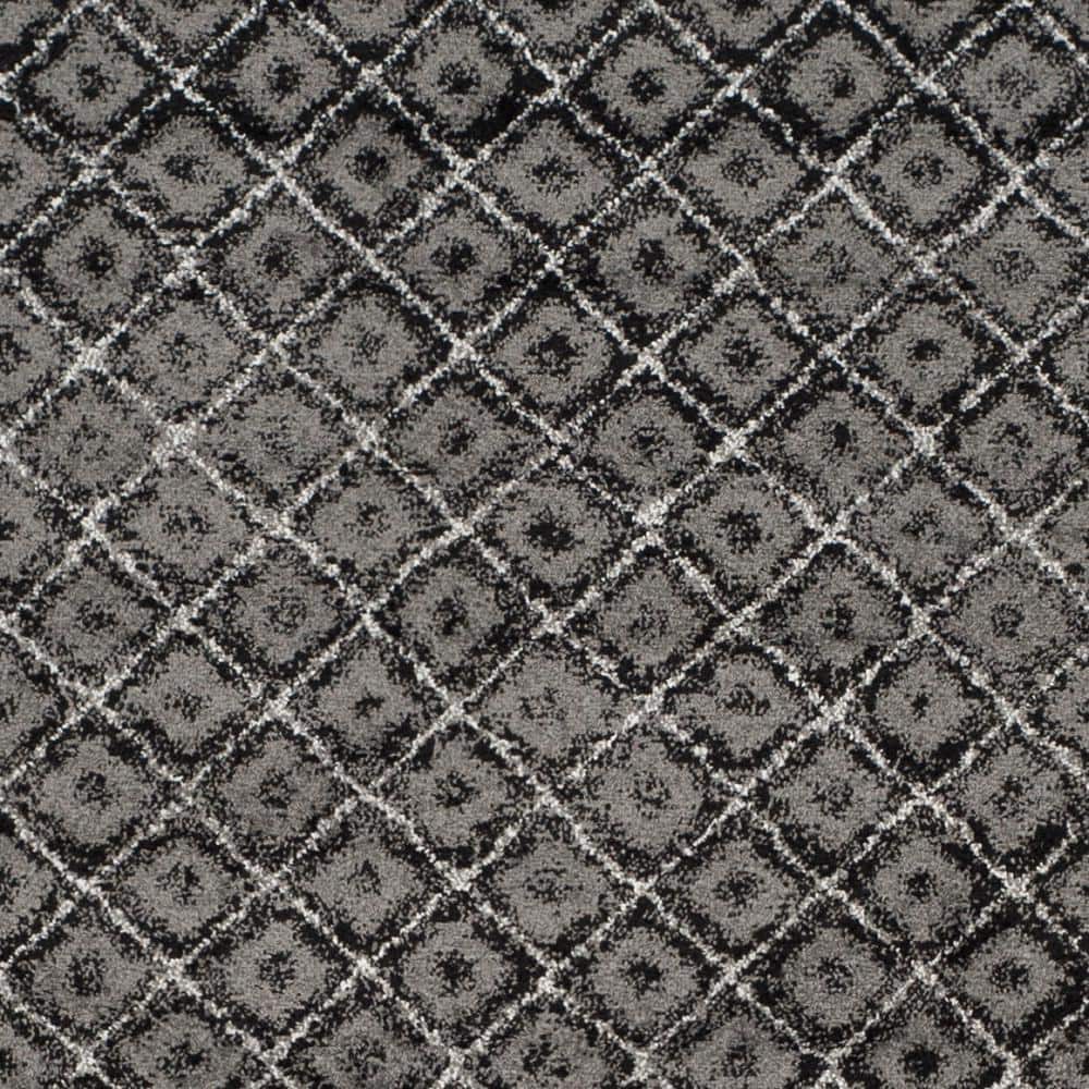 Elegant Adirondack Black/Silver Synthetic 9' x 12' Area Rug