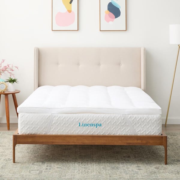Linenspa 2 inch Twin XL Down Alternative Fiber Bed Mattress Topper