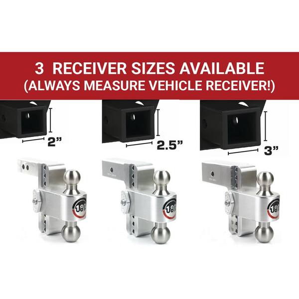 YOUNGFLY Adjustable Trailer Hitch, Fits 2" Receiver, 6-inch