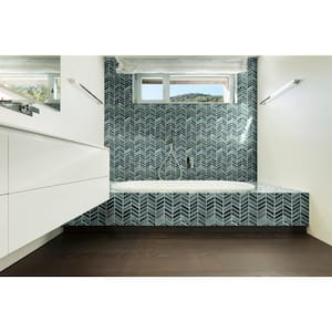 Midnight Blue Ombre 10.24 in. x 11.34 in. Matte Glass Mesh-Mounted Mosaic Tile (0.81 sq. ft./Each)