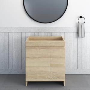 Mace 30 in. W x 20 in. D x 35 in. H Single-Sink Bath Vanity Cabinet without Top in White Oak Right-Side Drawers