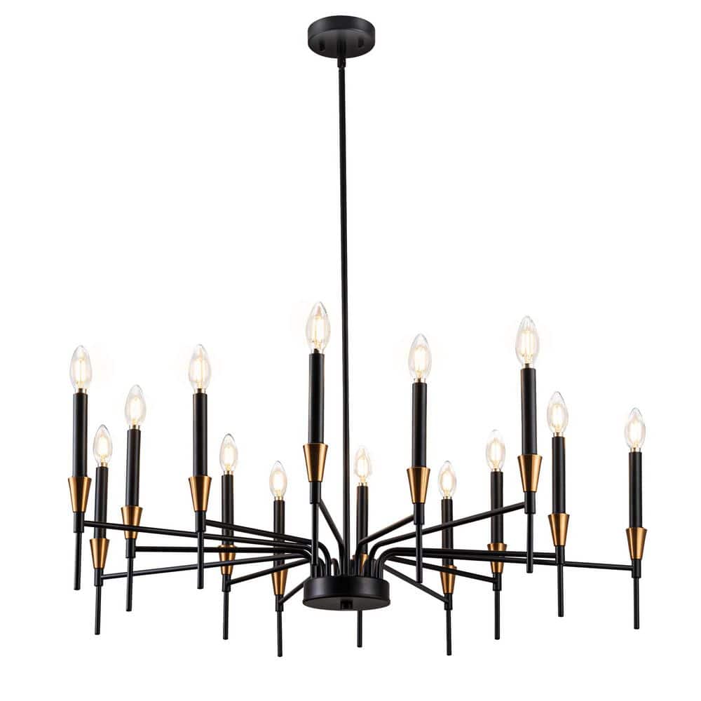 14 Light Black Chandelier Candle Branch for Farmhouse Dining Room with no bulbs included price history on PriceWatchPro