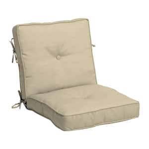Plush PolyFill 21 in. x 20 in. Outdoor Dining Chair Cushion in Tan Leala
