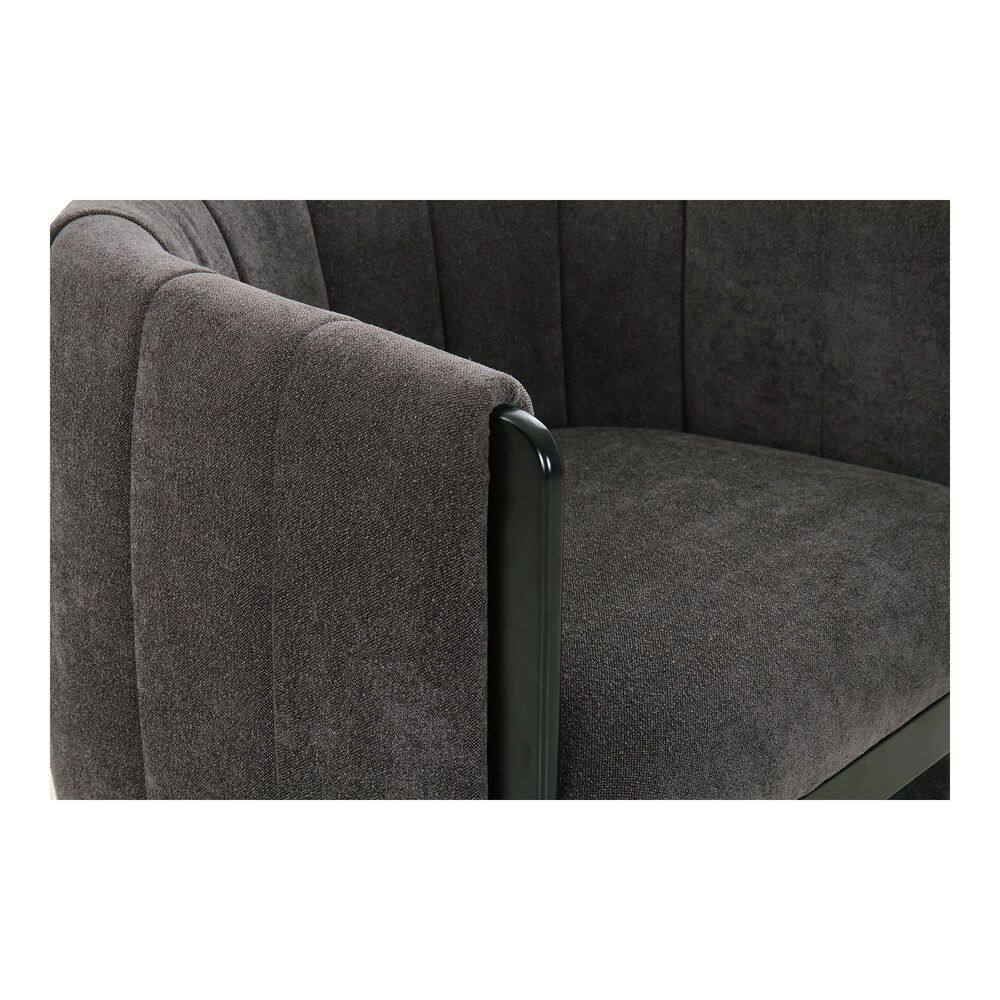 Dark Gray Polyester Upholstered Armchair with Wood Frame