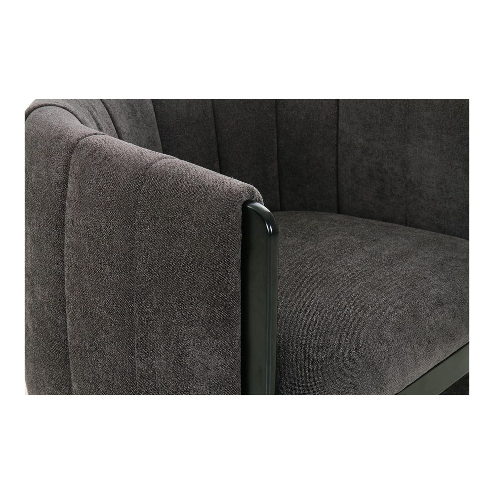 Dark Gray Polyester Upholstered Armchair with Wood Frame