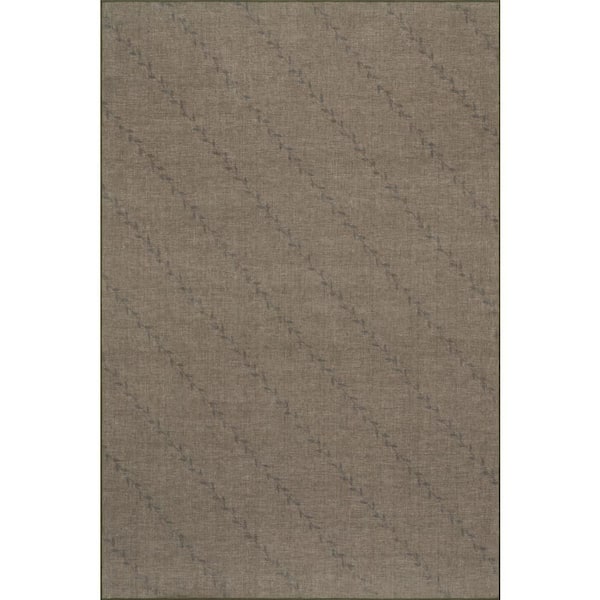 Nate Berkus x Rugs Ivy Soft Floral Washable Brown 6 ft. x 9 ft. Indoor Area Rug