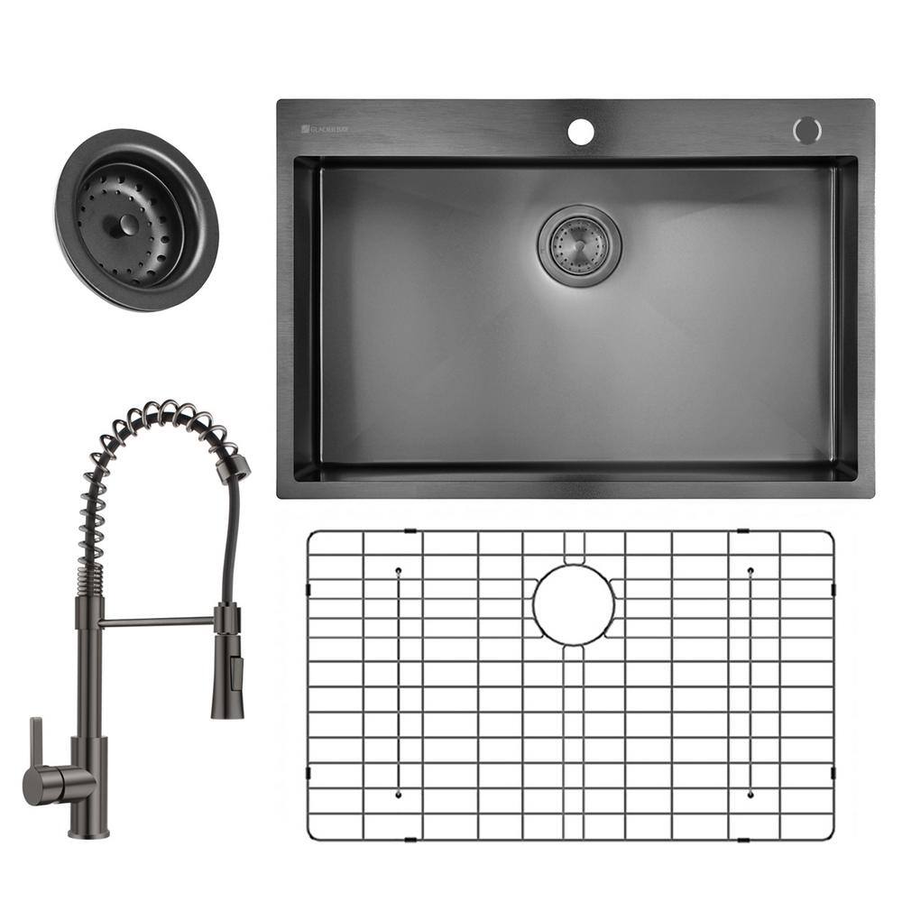 Have A Question About Glacier Bay Black Stainless Steel 33 In 18 Gauge