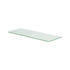 GLASSLINE 23.6 in. x 7.9 in. x 0.31 in. Frosted Glass Decorative Wall Shelf without Brackets
