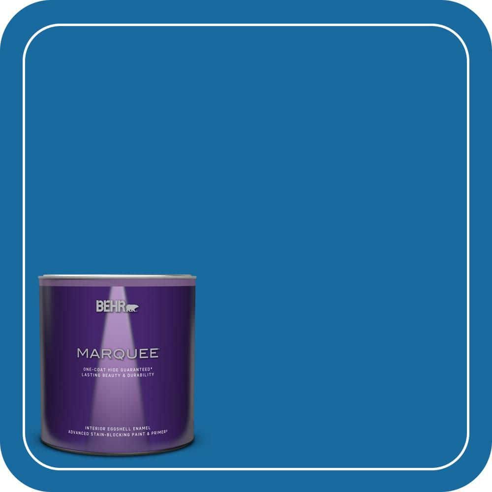 BEHR MARQUEE 1 qt. #S-G-560 Jazz Blue Eggshell Enamel Interior Paint ...