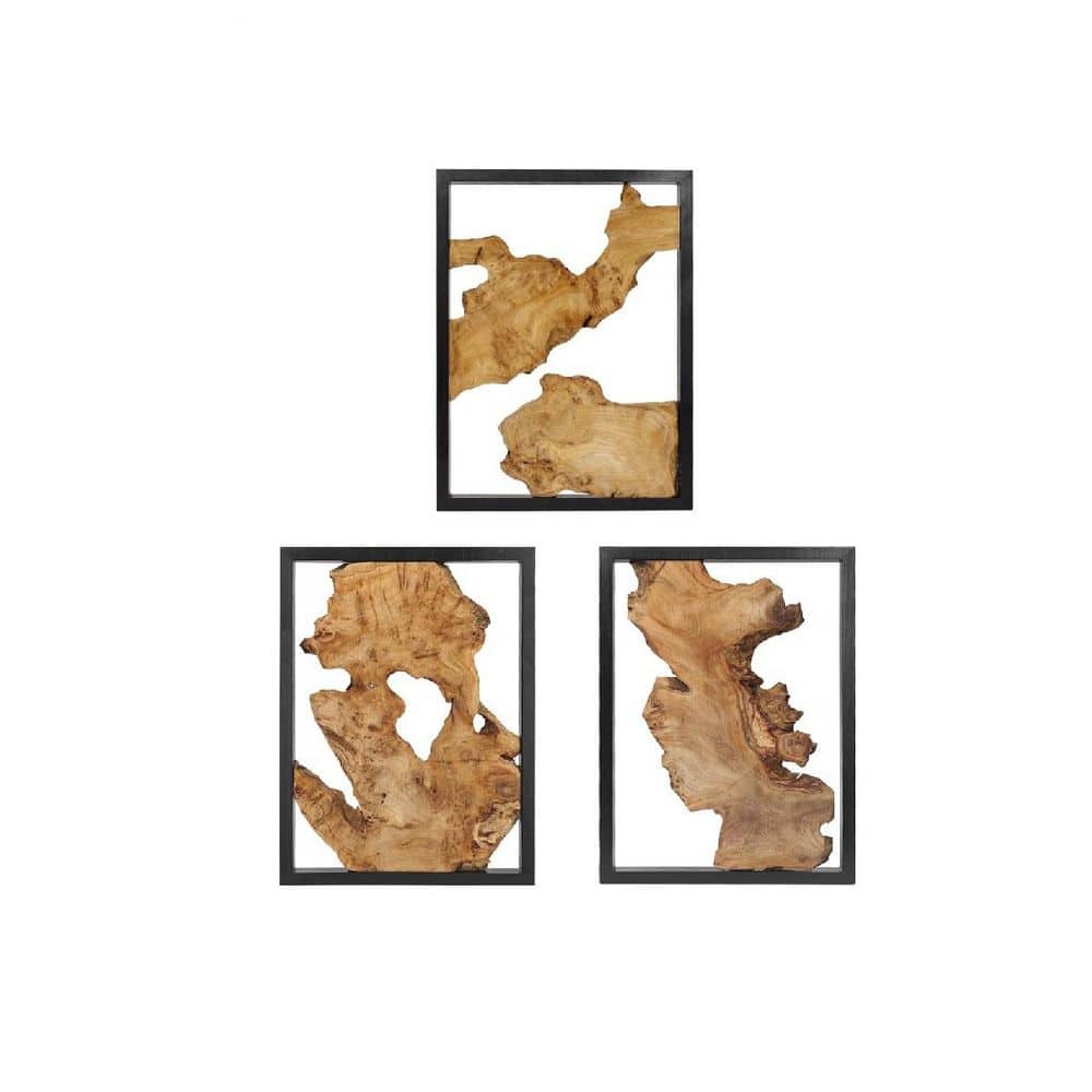 3-Pack 12 in x 16 in Brown Irregular Patterns by Handcrafted Wood