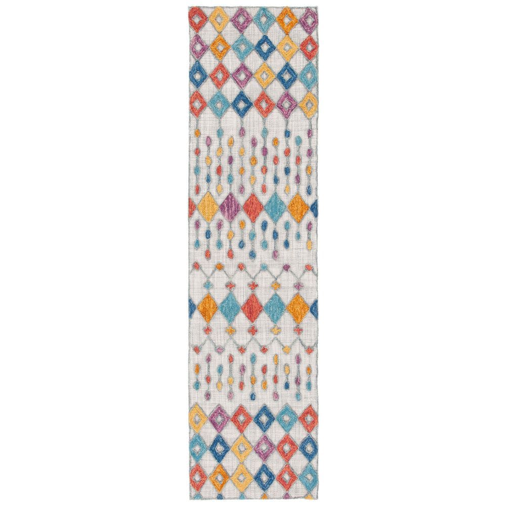 Aspen 2 ft. x 9 ft. Light Gray/Blue Abstract Geometric Runner Rug price history on PriceWatchPro