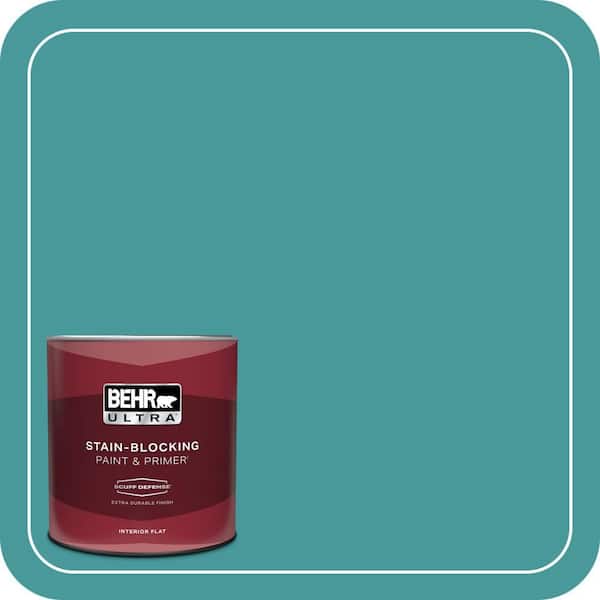 BEHR ULTRA 1 qt. #510D-6 Aquatic Green Extra Durable Flat Interior Paint & Primer