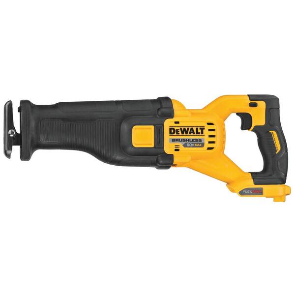 FLEXVOLT 60-Volt MAX Li-Ion Cordless Brushless Reciprocating Saw (Tool-Only) with 20-Volt/60-Volt Li-Ion Battery FLEXVOLT 60-Volt MAX Li-Ion Cordless Brushless Reciprocating Saw (Tool-Only) with 20-Volt/60-Volt Li-Ion Battery