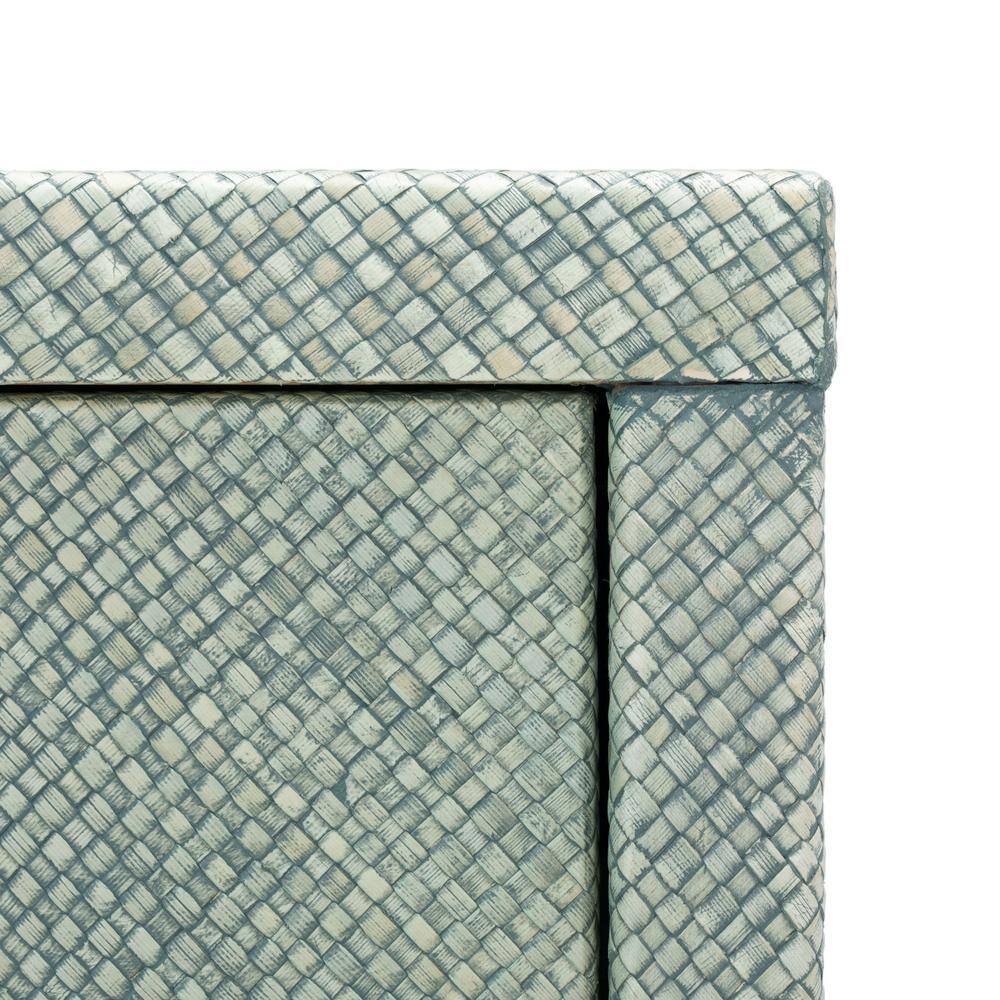 Turquoise and Antique Gold Wood Hallway Table with Storage