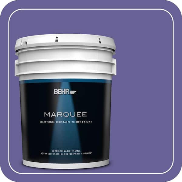 BEHR MARQUEE 5 gal. #T15-13 Prime Purple Satin Enamel Exterior Paint & Primer