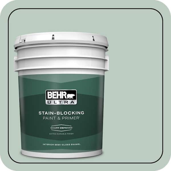 BEHR ULTRA 5 gal. #QE-42 Antiqued Aqua Extra Durable Semi-Gloss Enamel Interior Paint & Primer