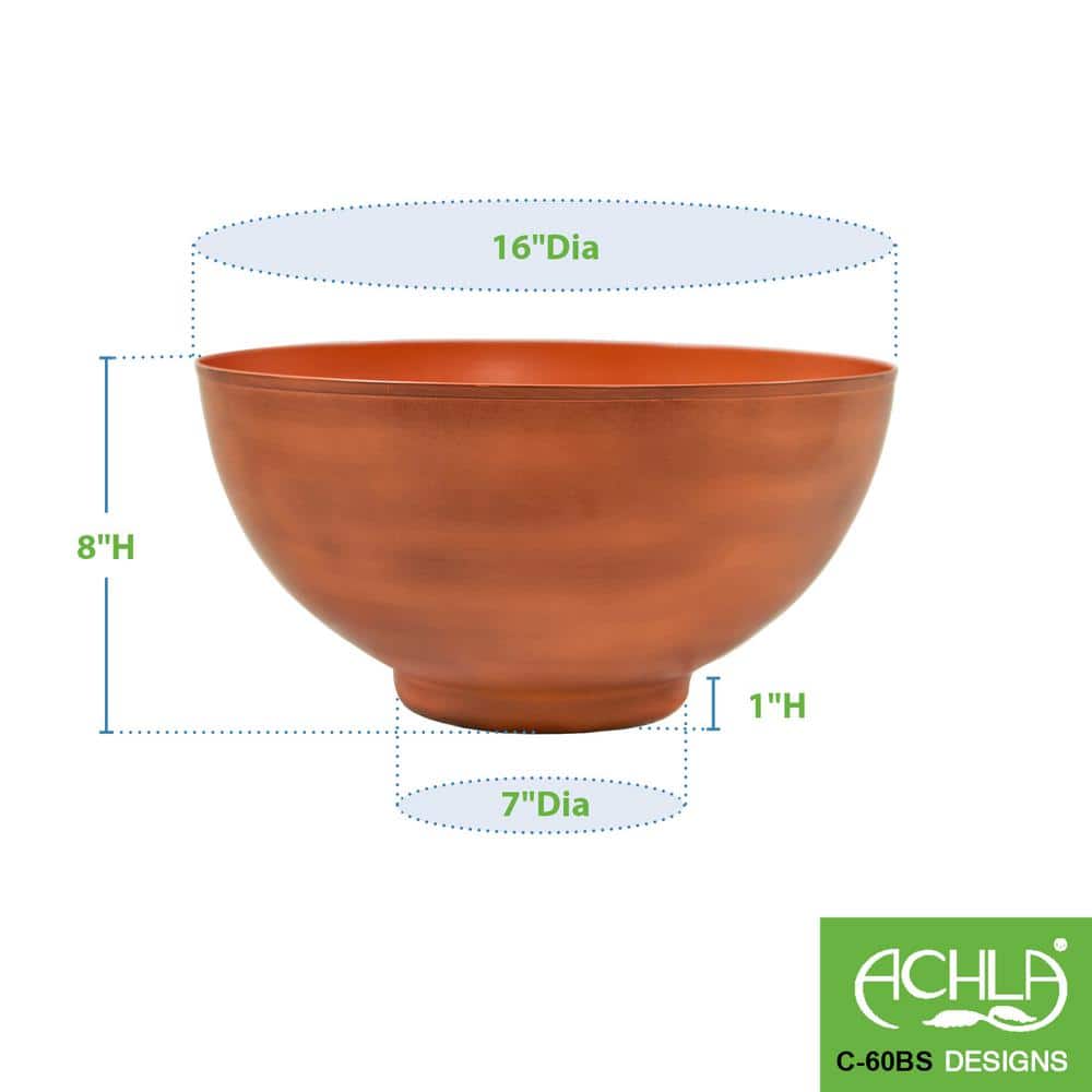 Burnt Sienna Galvanized Steel 12" Bowl Planter
