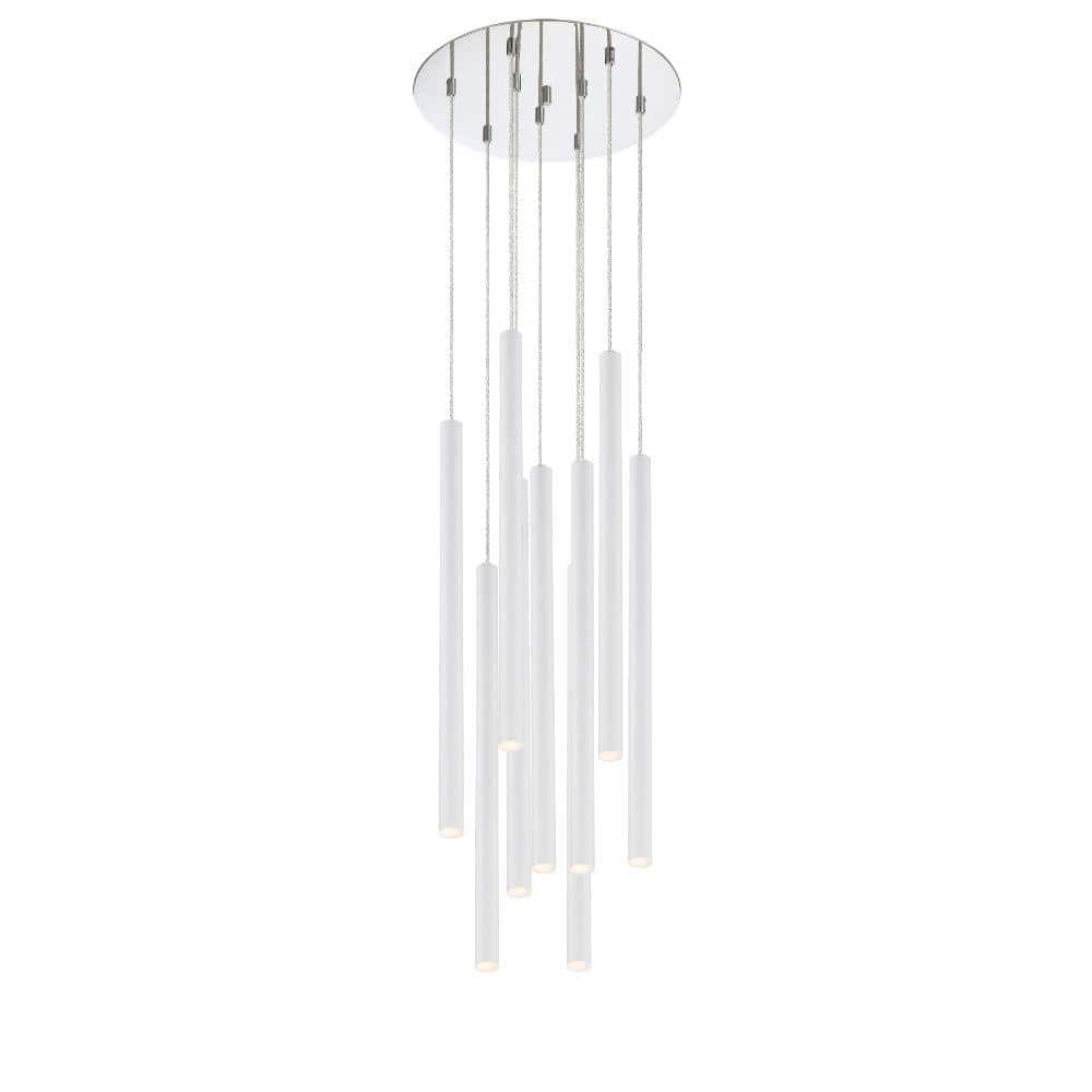 Elegant Windchime-Inspired 24" Matte White LED Island Light