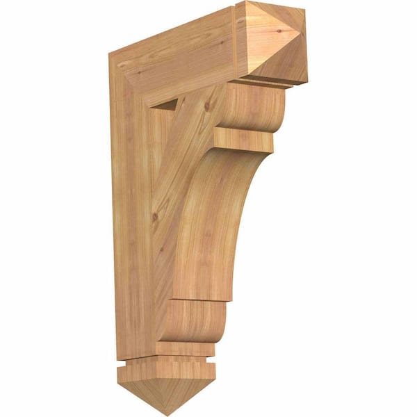 Ekena Millwork 5.5 in. x 30 in. x 22 in. Western Red Cedar Olympic Arts and Crafts Smooth Bracket