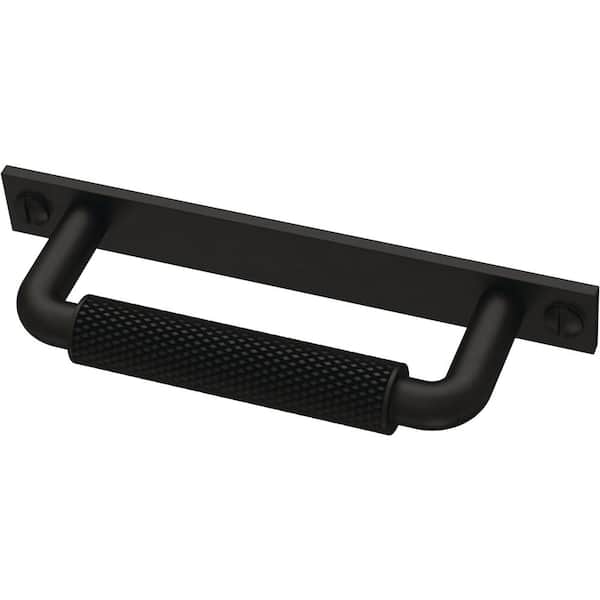 Liberty Averland 3 in. (76 mm) Matte Black Cabinet Drawer Pull with Backplate