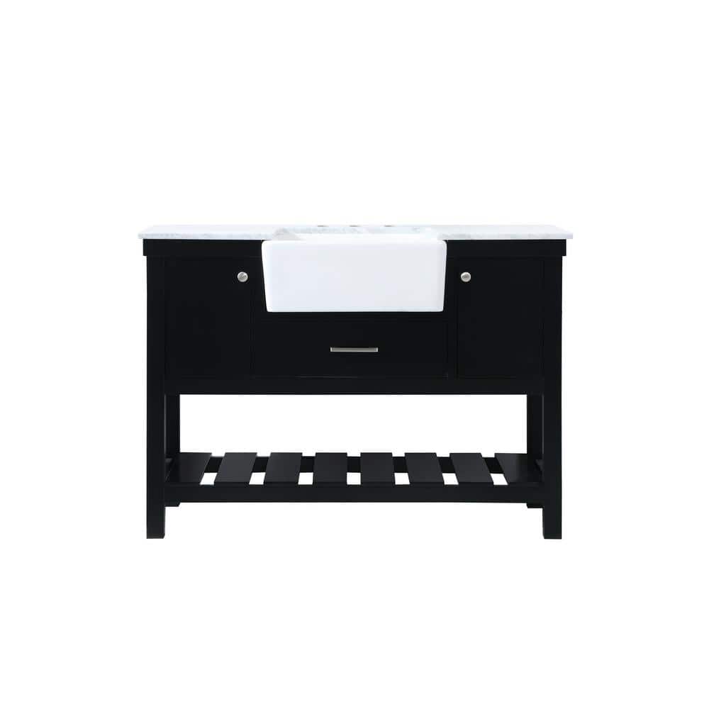 Timeless Home 22 in. W x 48 in. D x 34.125 in. H Bath Vanity in Black with 