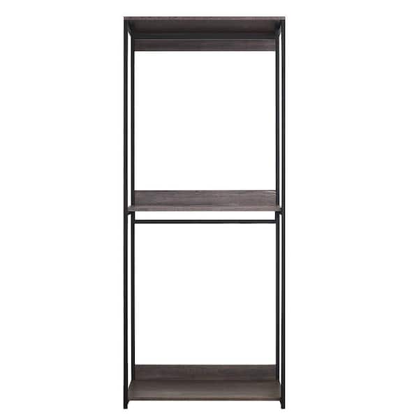 Monica 32 in. W Rustic Gray Wood Closet System Walk-in Closet With 1-Shelf