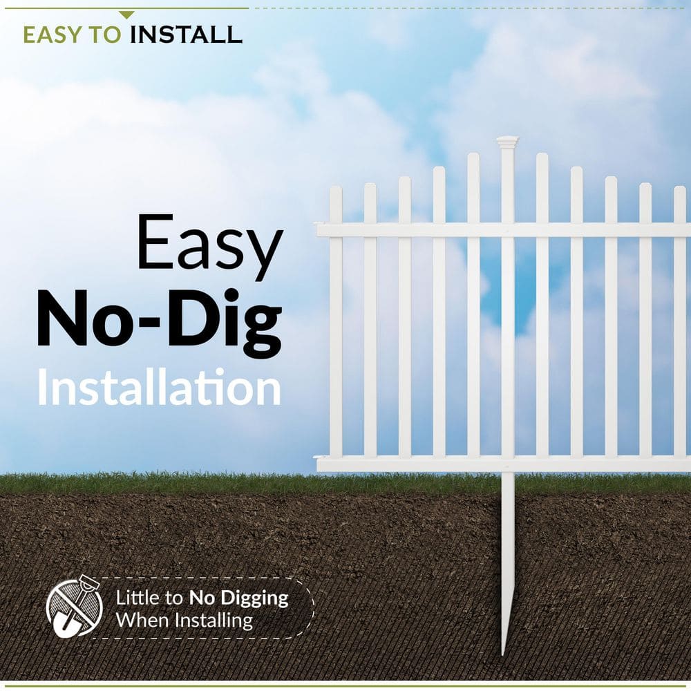 42in H x 92in W White Vinyl Scallop Picket Fence Panels