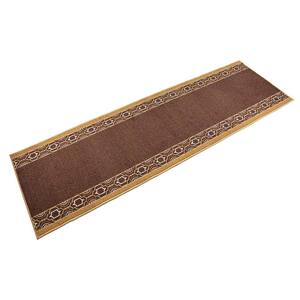 Moroccan Trellis Border Cut to Size Brown Color 36" Width x Your Choice Length Custom Size Slip Resistant Runner Rug