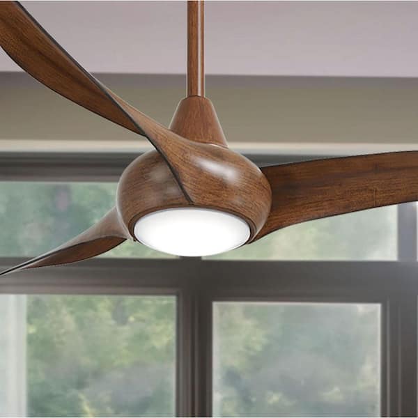 Light Wave 44 in. LED Indoor Distressed Koa Ceiling Fan with Light and Remote Control