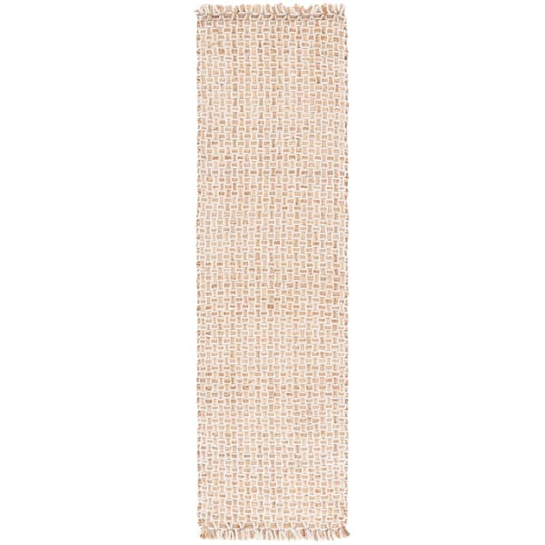 Natural Fiber 2 ft. x 8 ft. Natural/Ivory Woven Thread Runner Rug