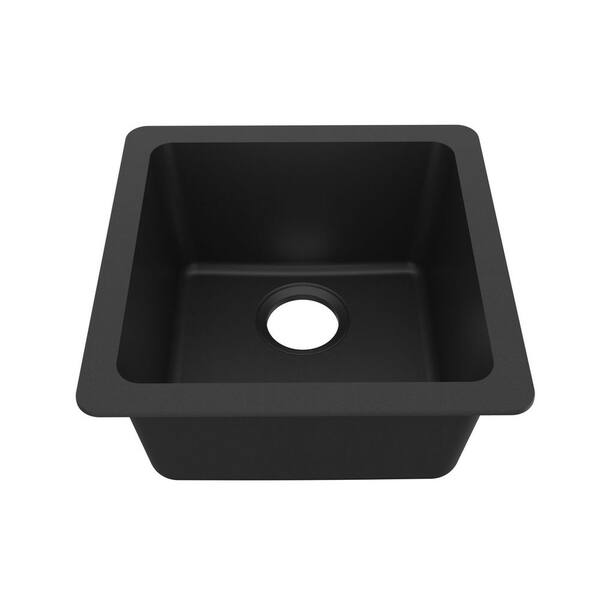 Black Quartz/Granite 17 in. Undermount Bar Sink
