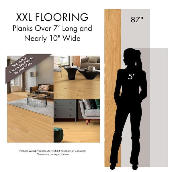 XL Grant Manor White Oak 1/2 in. T x 7.48 in. W Tongue and Groove Engineered Hardwood Flooring (34.97 sq.ft./case)