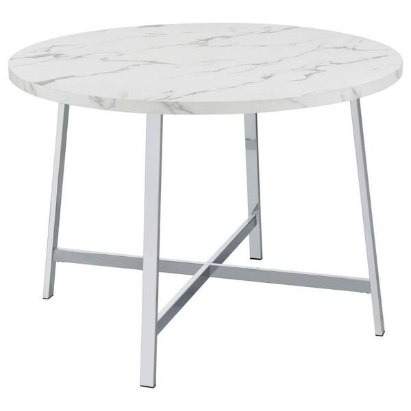 Benzara White Mdf Base with Mdf Wood Top Kitchen Cart (18-in x 47-in x 34-in)