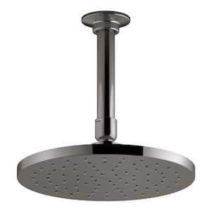 1-Spray Patterns Contemporary 8 in. Ceiling Mount Round Rain Fixed Shower Head in Gray Vibrant Titanium