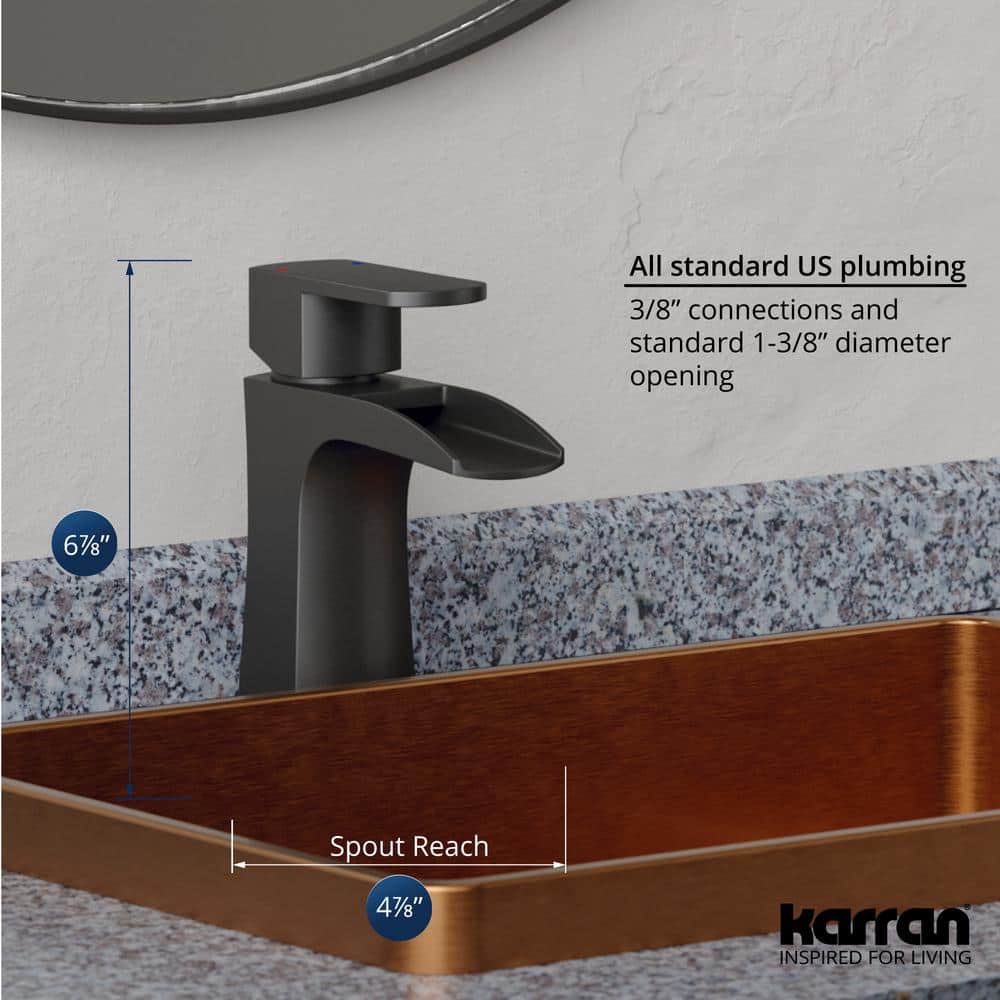 Gunmetal Grey Brass Single Handle Waterfall Bathroom Faucet