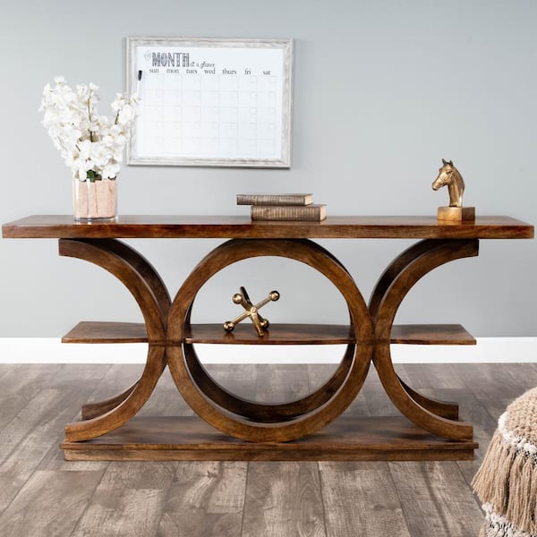 Butler Specialty Company Stowe Rustic 59 in. Medium Brown Rectangular Wood Console Table