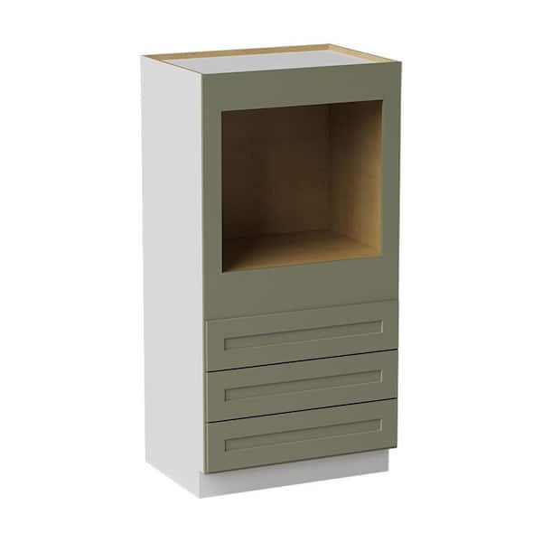 33 in. W x 24 in. D x 66 in. H Ready to Assemble Solid Wood Shaker Single Oven Kitchen Cabinet in Sage Green