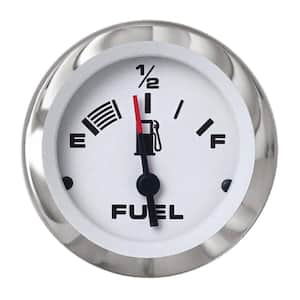 Lido 2 in. White and Stainless Steel Fuel Gauge
