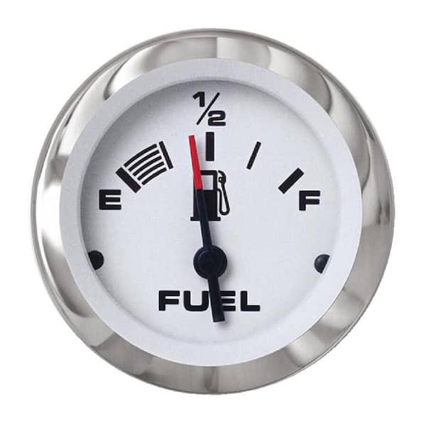 Sierra Lido 2 in. White and Stainless Steel Fuel Gauge