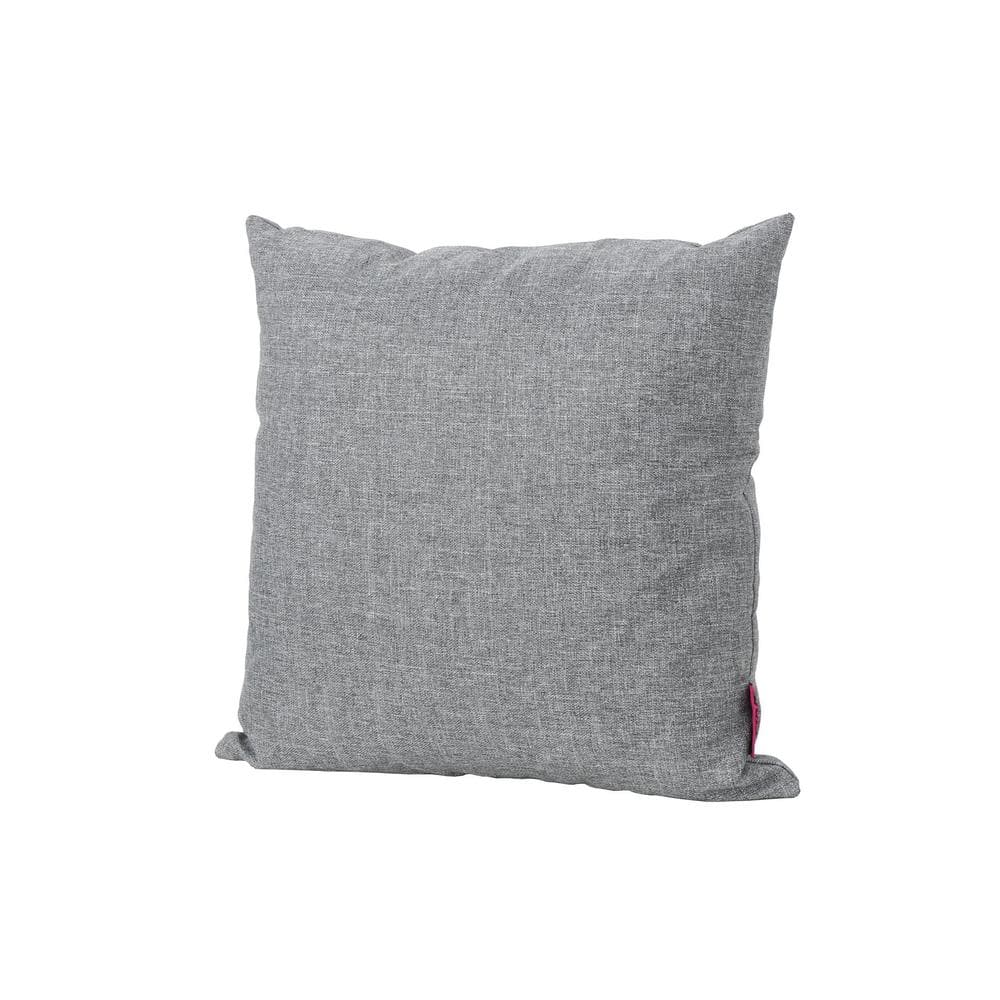 18 in. W x 18 in. H Gray Outdoor Throw Pillow, Water Resistant Lumbar Pillo