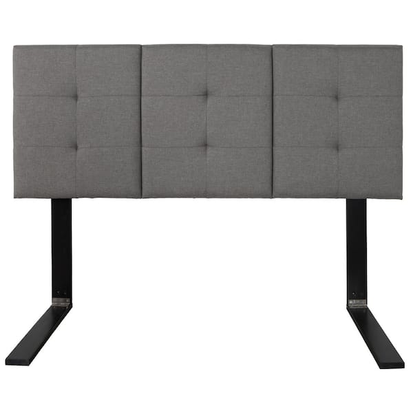Boyd Sleep Grey Linen Queen Universal Adjustable Upholstered Tufted Panel Headboard