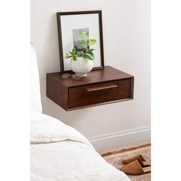 Kate and Laurel McCutcheon 18.00 in. Walnut Brown Rectangle Solid Wood End Table