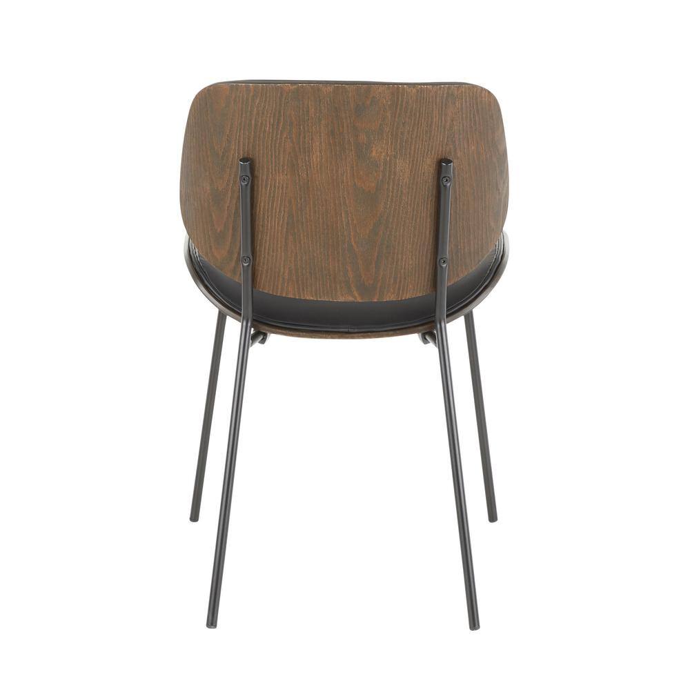 Lombardi 31'' Black Metal and Faux Leather Industrial Side Chair