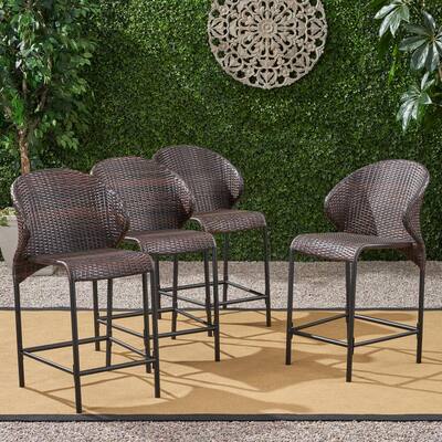 Oyster Bay Plastic Outdoor Bar Stool (4-Pack)