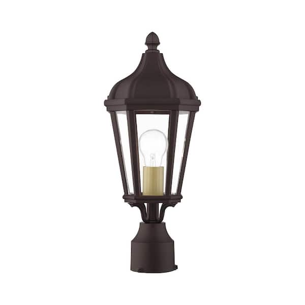 AVIANCE LIGHTING Harlington 1-Light Bronze Cast Aluminum Hardwired Outdoor Waterproof Post Light